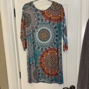 Colorful Mandala Print Dress